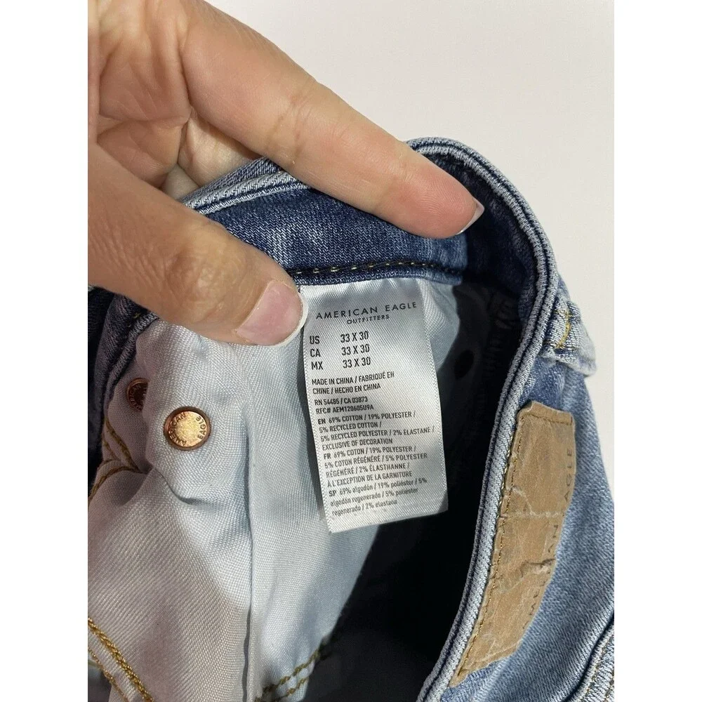 American Eagle Jeans Mens 33x30 Airflex+ Athletic Fit Tapered Leg Faded‎ Stretch